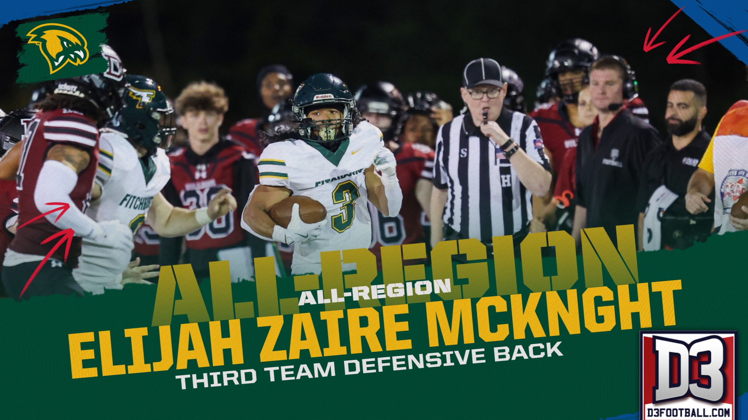 Zaire McKnight Named To D3 Football All-Region I Team