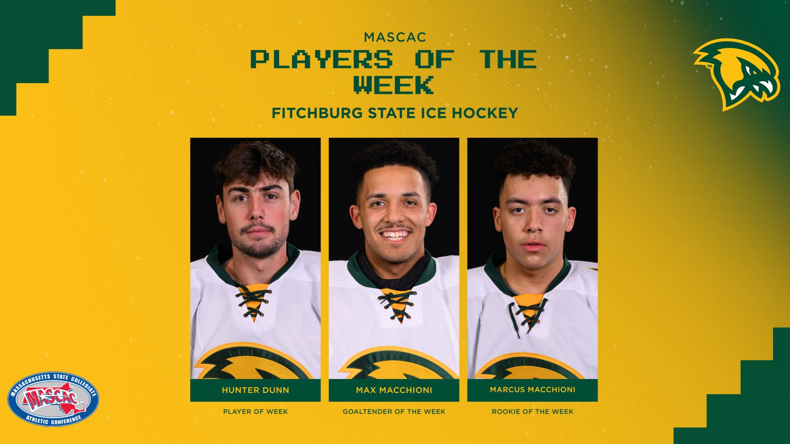Ice Hockey Trio Sweeps MASCAC Weekly Honors